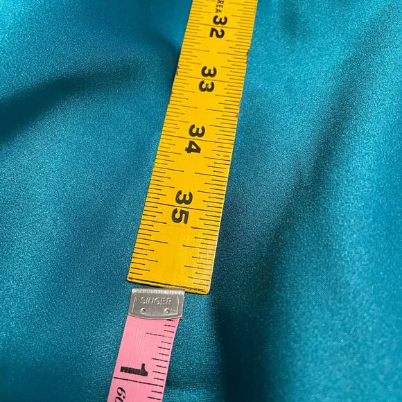 NWT David’s Bridal Oasis Satin Strapless Gown Ruched Dress 10 Blue Vintage Y2K - Picture 15 of 16